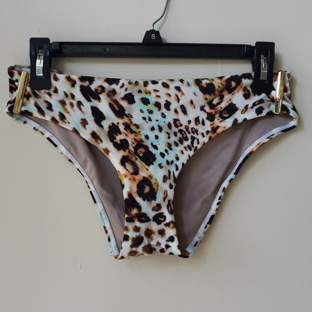 EUC VS Aqua Leopard Bikini Bottoms